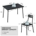 thumbnail image 7 of VECELO 5 Piece Dining Table Set, Modern Wood Tabletop and Chairs, Rectangle Kitchen Table and Chairs for 4 Persons, Small Dining Set for Bar Dining Room Breakfast Nook, Black, 7 of 7