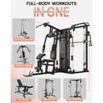 thumbnail image 4 of Dual-Station Smith Machine Home Gym, 140LB Weight Stack with LAT Pull-Down & Leg Press, All-in-One Workout Station for Couples & Family Strength Training, 4 of 9