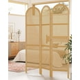 thumbnail image 6 of Room Dividers and Folding Privacy Screens, Pine Wood 5.6 Ft Double Hinged Rattan Partition Freestanding Wall Room Divider for Home - 3 Panels (Natural), 6 of 18