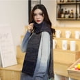 thumbnail image 3 of Homoyoyo Navy Winter Scarf for Men & Women, Thick Warm Knit with Gradient Design, Cozy Cold Weather Accessory, 3 of 4