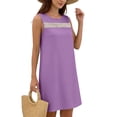 thumbnail image 3 of STETMN Women's Sleeveless Tank Dress Hollow Crewneck Solid Dresses Casual Summer Knee Length Dress, 3 of 7