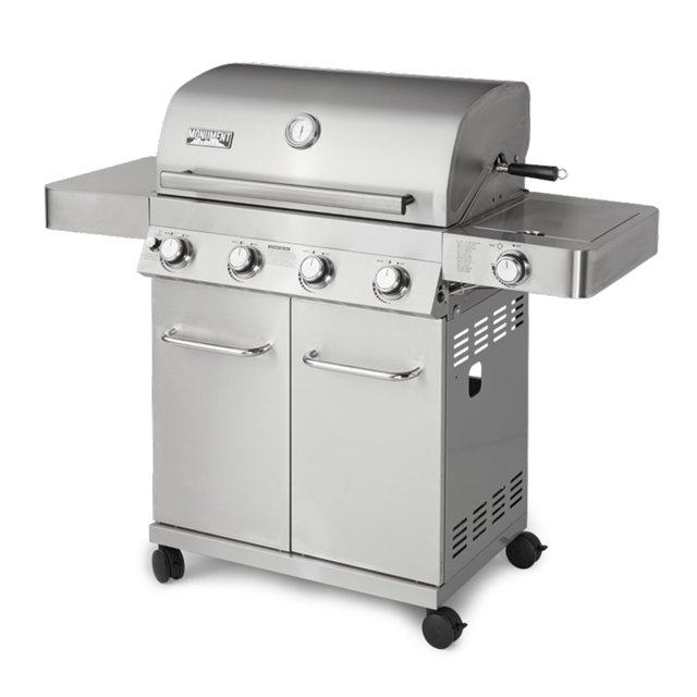 Monument Grills 17842 Barbecue à Gaz Propane en Acier Inoxydable 4 Brûleurs avec Rôtissoire