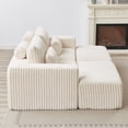 thumbnail image 4 of CKEASEAN 87" Double Oversized Chaise Lounge Chair Indoor, Loveseat Sectional Cloud Couch Sofa with Ottoman & Pillows, Upholstered Corduroy Sofa Bed Reading Sleeper Recliner for Living Room, 4 of 9