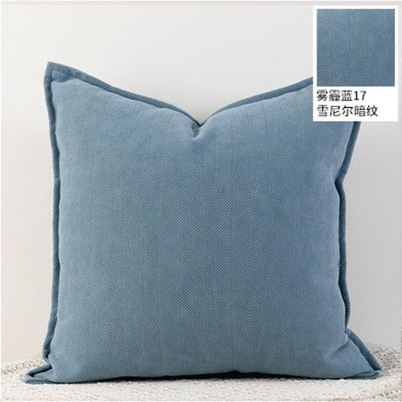 Nvzi herringbone pattern pillowcase 2-piece set, Light Blue 18 × 18 inches, soft cotton pillowcase, suitable for fashionable decoration of sofas, bedrooms, living rooms, and chairs