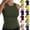 Deep Green, variant on VJGBEGW Womens Tank Tops High Neck Sleeveless Tank Tee Casual Basic Thick Strap Slim Fitted Plain Shirts Deep Green L
