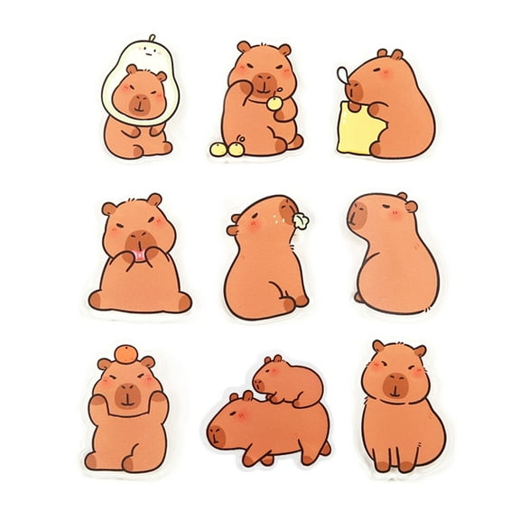 Set of 9 Multipurpose Capybaras Brooch Pins Cartoon Shaped Badge Ornament for Students Multipurpose Lapel Pins