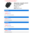 thumbnail image 2 of Window Switch - Compatible with 2007 - 2013 Chevy Avalanche 2008 2009 2010 2011 2012, 2 of 3