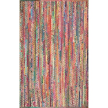 nuLOOM Aleen Braided Cotton/ Jute Accent Rug, 3' x 5', Multi