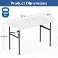 thumbnail image 2 of HaiCube 4 Ft White Plastic Folding Table, Portable Long Foldable Table for Indoor/Outdoor Events, Picnics, Camping, Parties & Trade Shows, 2 of 8