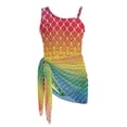 thumbnail image 7 of SEANATIVE Girl's Sleeveless Bathing Suit Lightweight One-Piece Swimsuits with Mesh Cover Up Spandex Fabric Beach Swimwear for Kid Teen Girls, 11-12 Years, Rainbow Gradient Mermaid Scale Print, 7 of 7