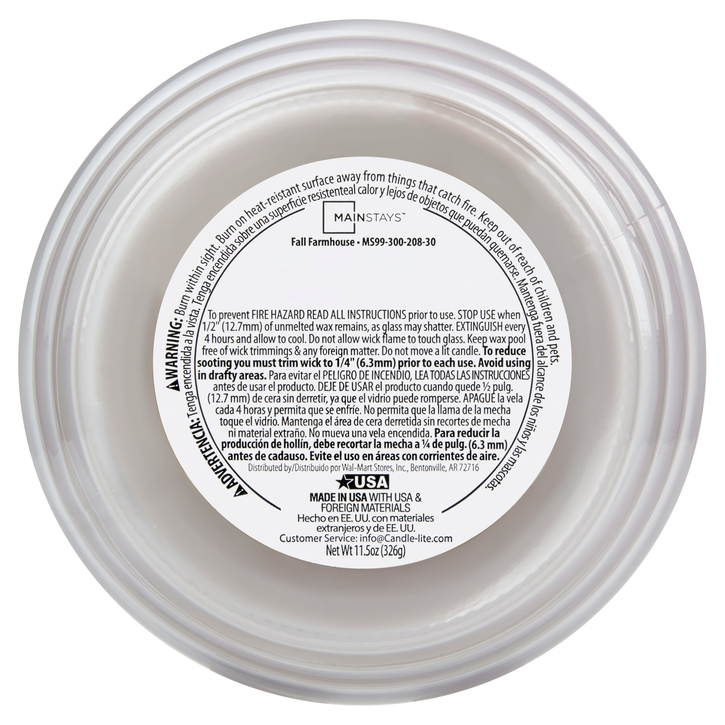 Mainstays Fall Farmhouse Scented 3-Wick Glass Jar Candle, 11.5 oz
