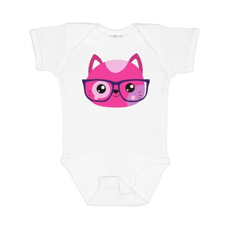 

Inktastic Hipster Cat Cat With Glasses Pink Cat Boys or Girls Baby Bodysuit