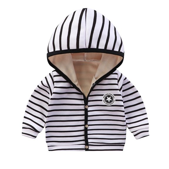Uaswgudfs Toddler Boys and Girls Cute Printing Shirts Jacket Long Sleeve Hooded Button Down Shirt Top Outerwear, White 6M-4T
