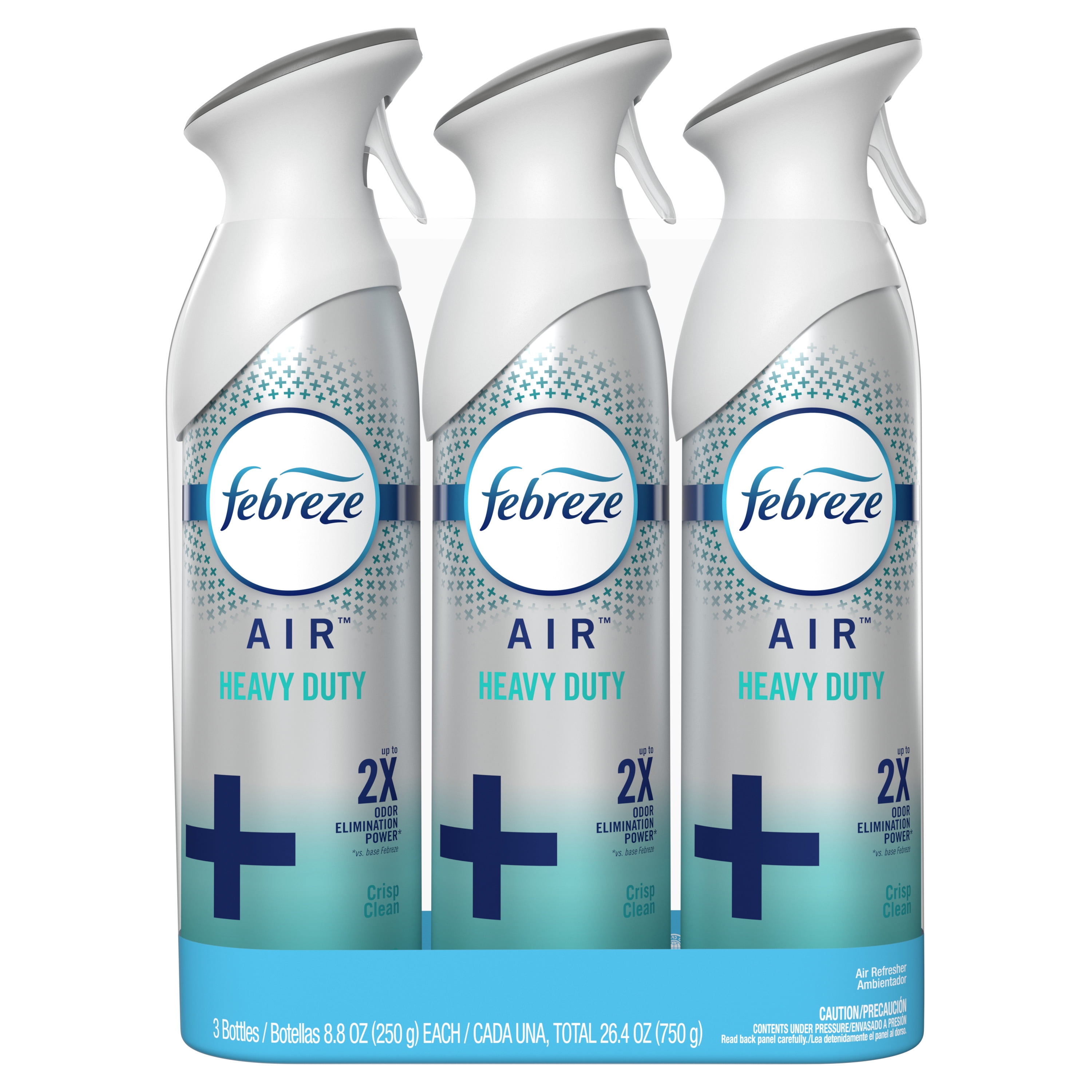 Febreze Air Freshener, Heavy Duty Crisp Clean, 8.8 oz, Pack of 3