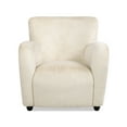 thumbnail image 4 of 32" Curved Armchair In White Faux Fur - Comfortable & Fashionable Chair With Arm Rests Chic, 4 of 4
