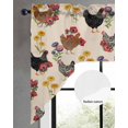 thumbnail image 2 of Farmhouse Rooster Swag Valances for Windows, Small Curtains Drapes, Vintage Watercolor Flowers Beige Kitchen Window Curtains Over Sink Rod Pocket Window Treatment Valance for Bedroom/Bathroom 56"x36", 2 of 5