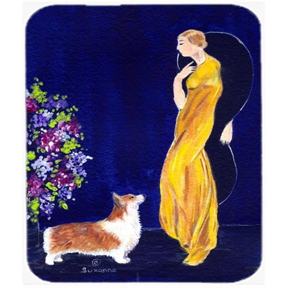 Carolines Treasures  Lady With Her Corgi Mouse Pad