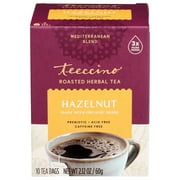 Teeccino Organic Mediterranean Hazelnut Coffee - 10 tee bags per pack -- 6 packs per case.