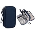 thumbnail image 4 of Travel Electronics Organizer Portable Waterproof for Cable USB Charger Earphone Wire Double Layer Blue, 4 of 8