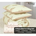 thumbnail image 3 of SCAD Piece by Piece 7-Piece Bedding Set, Floral - Butter Yellow / Dusty Mauve, Bed in a Bag with Reversible Comforter and Sheet Set, Queen, 3 of 13