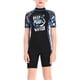 thumbnail image 1 of Naiovety Traje de buceo de secado rápido para niños y niñas, traje de baño de cuello , traje de baño de manga corta para esnórquel, surf, Deportes acuáticos mujer/negro S, 1 of 6