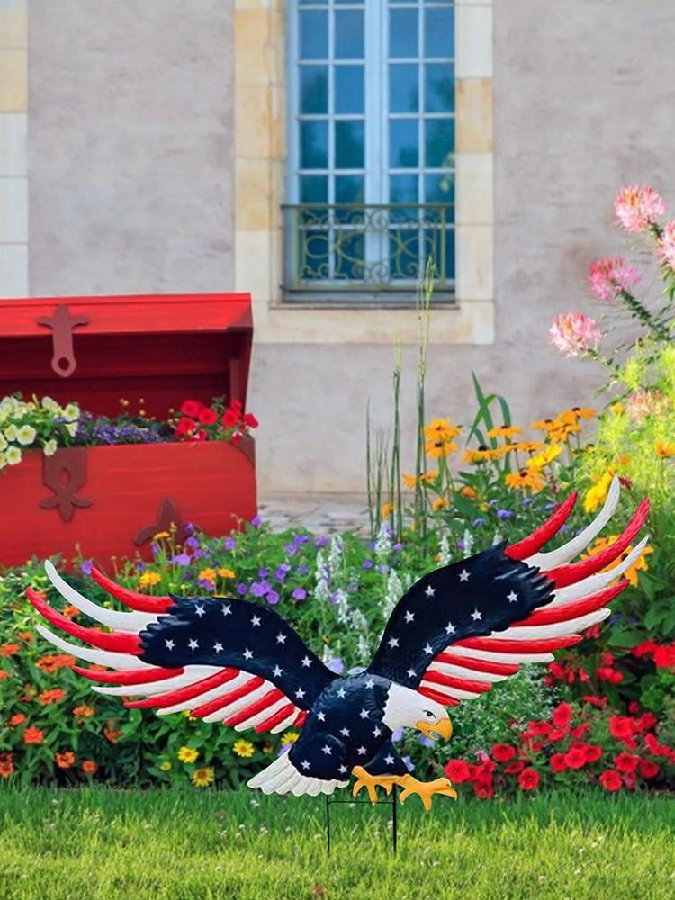 Huoge Metal Eagle Outdoor Decor America Flying Eagle Garden Decoration