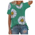 thumbnail image 2 of Pntutb - Camiseta de manga corta con cuello redondo y estampado de margaritas para mujer Pntutb Pntutb-329, 2 of 4
