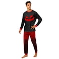 thumbnail image 2 of Family Matching Halloween Pajamas Set Spider Web Bat Crew Neck Spooky Pajamas Skull Ghost Long Sleeve Funny Loungewear, Men:2XL, 2 of 5