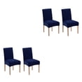 thumbnail image 3 of Youkk 2pcs/set Dirt-proof Velvet Chair Covers - Exquisite Craft Elastic Belt Machine Washable Dining Room Navy 2 pcs 2Set, 3 of 6