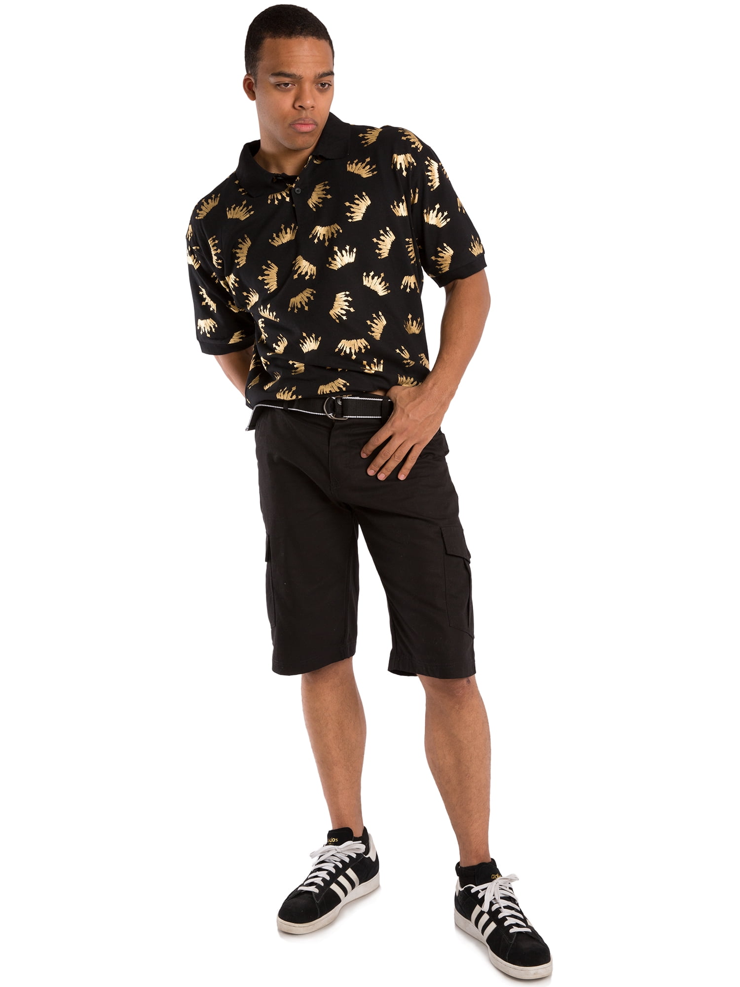 Vibes Men Black Cotton Canvas Cargo 