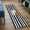 thumbnail image 3 of Black White Striped 2'x6' Runner Rugs for Hallway Kitchen Bedside Non Slip Washable, Basketball Stripes Farmhouse Art Entryway Rug Runners with Rubber Backing, Long Carpet Runner for Laundry Room, 3 of 8