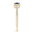 thumbnail image 3 of Angara Natural 0.33 Ct. Blue Sapphire with Diamond Halo Ring in 14K Yellow Gold for Women (Ring Size: 3), 3 of 10