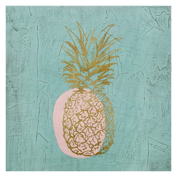 Masterpiece Art Gallery Golden Pineapple By Stephano Altamura Canvas Art Print 24" x 24"