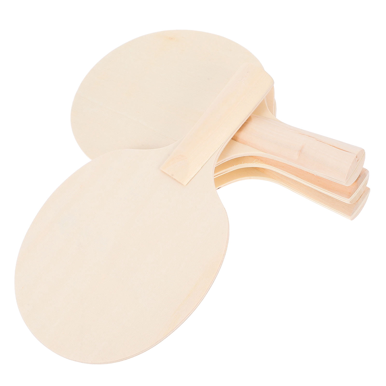 COMPUKAS 4 Pair Unpainted Table Tennis Paddles Blanks for Painting with Ergonomic Grip, Ideal for Competitive and Practice