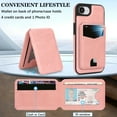 thumbnail image 6 of Compatible with Magsafe 2 in 1 Detachable for iPhone 16e Wallet Case with Card Holder Women Men, Magnetic PU Leather RFID Blocking Flip Kickstand Credit Slots,for iPhone 16e, Pink, 6 of 11