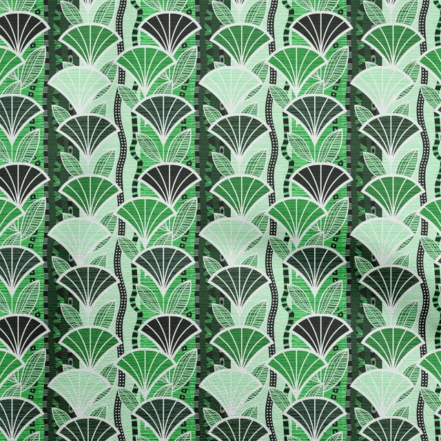 oneOone Rayon Green Fabric Asian Japanese Flower Craft Projects Decor Fabric Printed By The Yard 56 Inch Wide