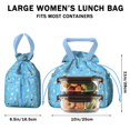 thumbnail image 5 of Kirky Hasky Dalmatian Drawstring Lunch Bag Women - Drawstring Lunch Bag Insulated for Work Office - Stain-Resistant Large Lunchbags for Women with Multi-Pockets, 5 of 6