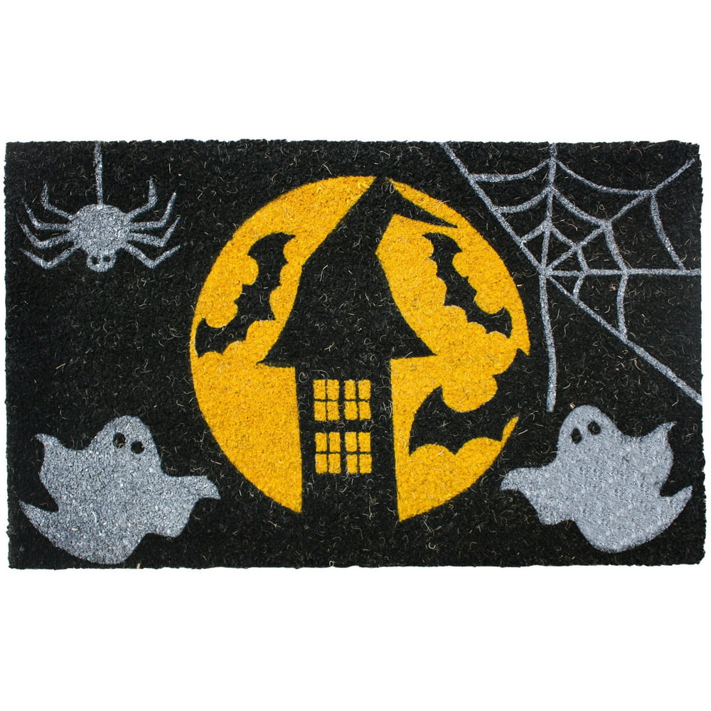 J&M Halloween Fun Moon Vinyl Back Coir Doormat 18X30 - Walmart.com ...