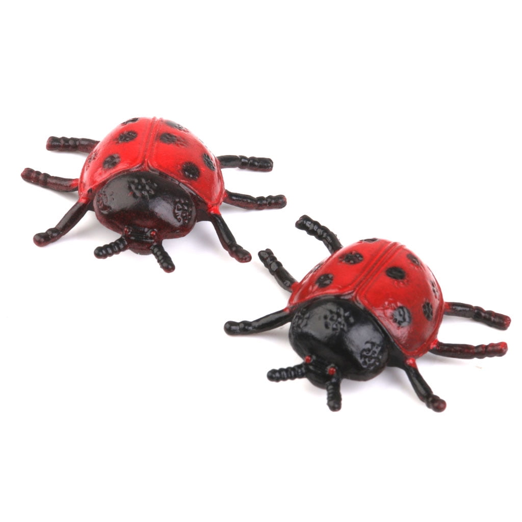 14pcs Plastic Ladybird Ladybug Insects Beetle Model Figure Tricks Pranks Toy 