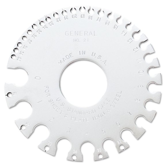 General Tools 21 US Standard Sheet Metal Round Gage