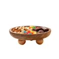 thumbnail image 4 of Wooden Pedestal Stand Decor Tray,Thick Wood Sturdy Decorative Tray for Bathroom Kitchen Countertop,Versatile Display Storage Organizer with 5.12" Round Size, Lightweight Gift Idea(Brown,5.1x5.1x1.7"), 4 of 9