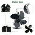 thumbnail image 2 of MesaSe 122°F Start Silent Heat Powered Wood Stove Fan 4 Blade Black Small for Gas/Pellet/Wood/Log Burning Stoves + Thermometer, 2 of 5
