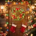 thumbnail image 4 of JHEHF Christmas Wreath with Lights 12inch Christmas Lighted Werath Front Door Garland Xmas Hanging Ornament for Party Decoration Farmhouse Home Garden Wall Decor, 4 of 6