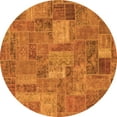 thumbnail image 1 of Ahgly Company Indoor Round Patchwork Orange Transitional Area Rugs, 4' Round, 1 of 4