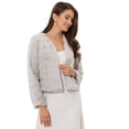 thumbnail image 2 of Abrigo mullido de piel sintétisin cuello chaquerecortacálide invierno pamujer Gris Claro L, 2 of 2
