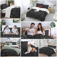 thumbnail image 5 of 3 Piece Black Star Sky Duvet Cover Set Twin Size,Microfiber Comforter/Quilt Cover with Corner Ties and 2 Pillowcases,Modern Country Simple Abstract Pattern All Season Soft Bedding with Zipper Closure, 5 of 8