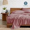 thumbnail image 3 of Bare Home Premium 1800 Collection 4-Piece Bed Sheet Set, King, Heathered Rosewood, 3 of 9