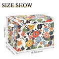 thumbnail image 5 of Yayeee Collapsible Cube Storage Bin with Lid Fabric Closet Decorative Basket with Handles, Black Flowers Pattern, 5 of 7