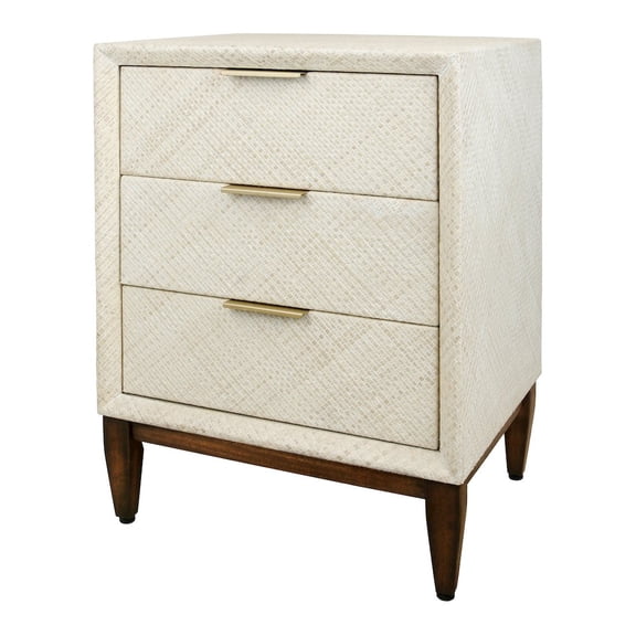 New Pacific Direct Brinley KD Nightstand/Side Table 3 Drawers Walnut Legs