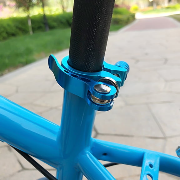Opolski 28.6/31.8/34.9mm Bicycle Quick Release Seatpost Seat Tube Clamp Cycling Tool Silver